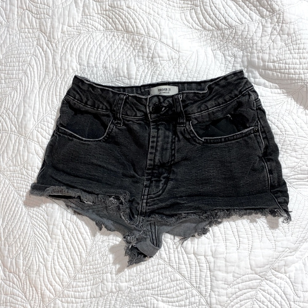 Black Jean Shorts